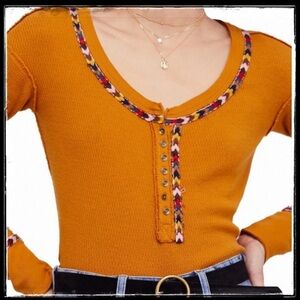 Free People Rainbow Thermal Top